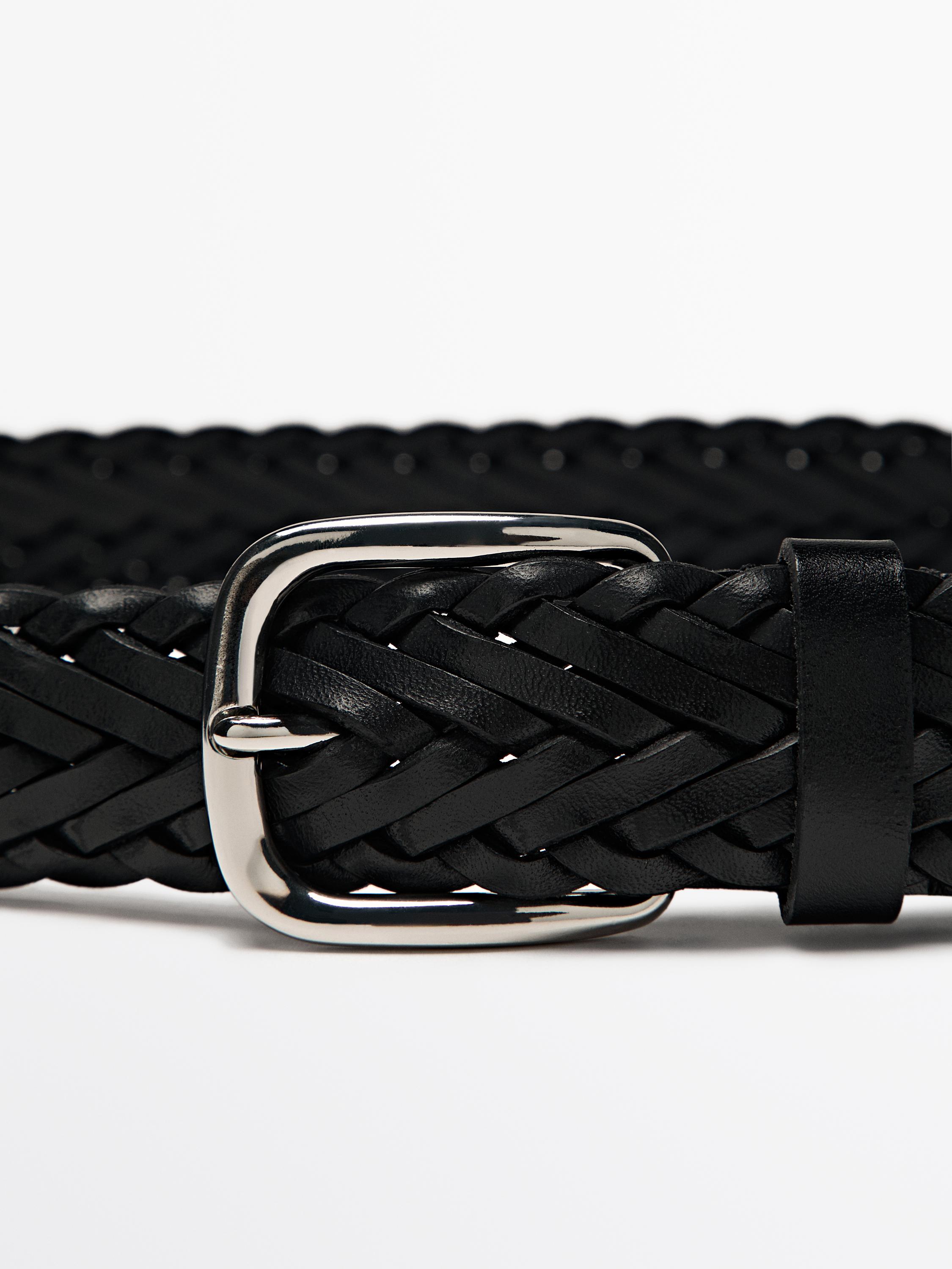 Braided nappa leather belt